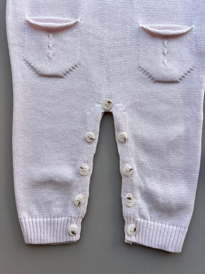Pink Cotton Polo Overall With Socks