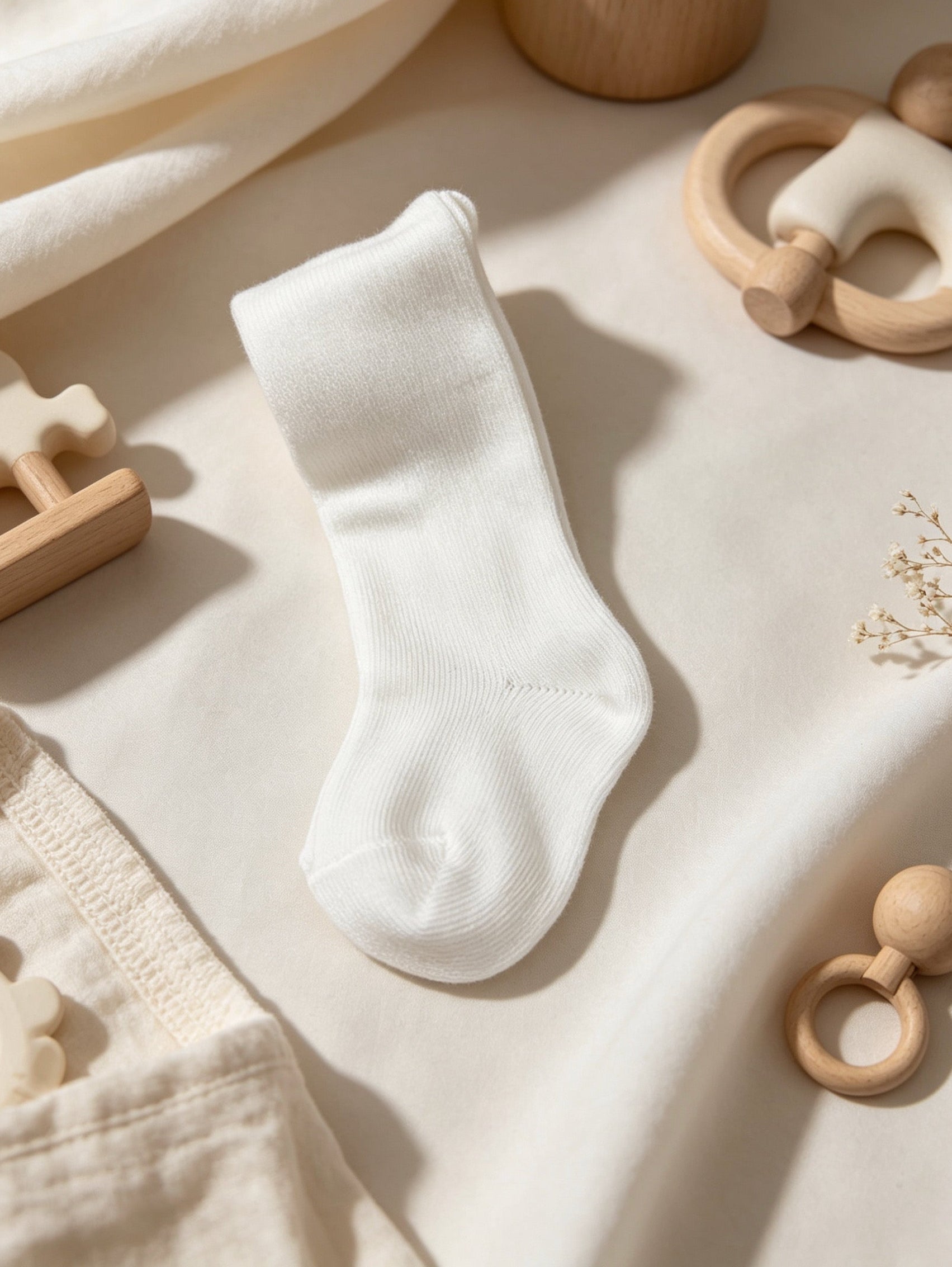White GOTS™ Certified Organic Cotton Tights