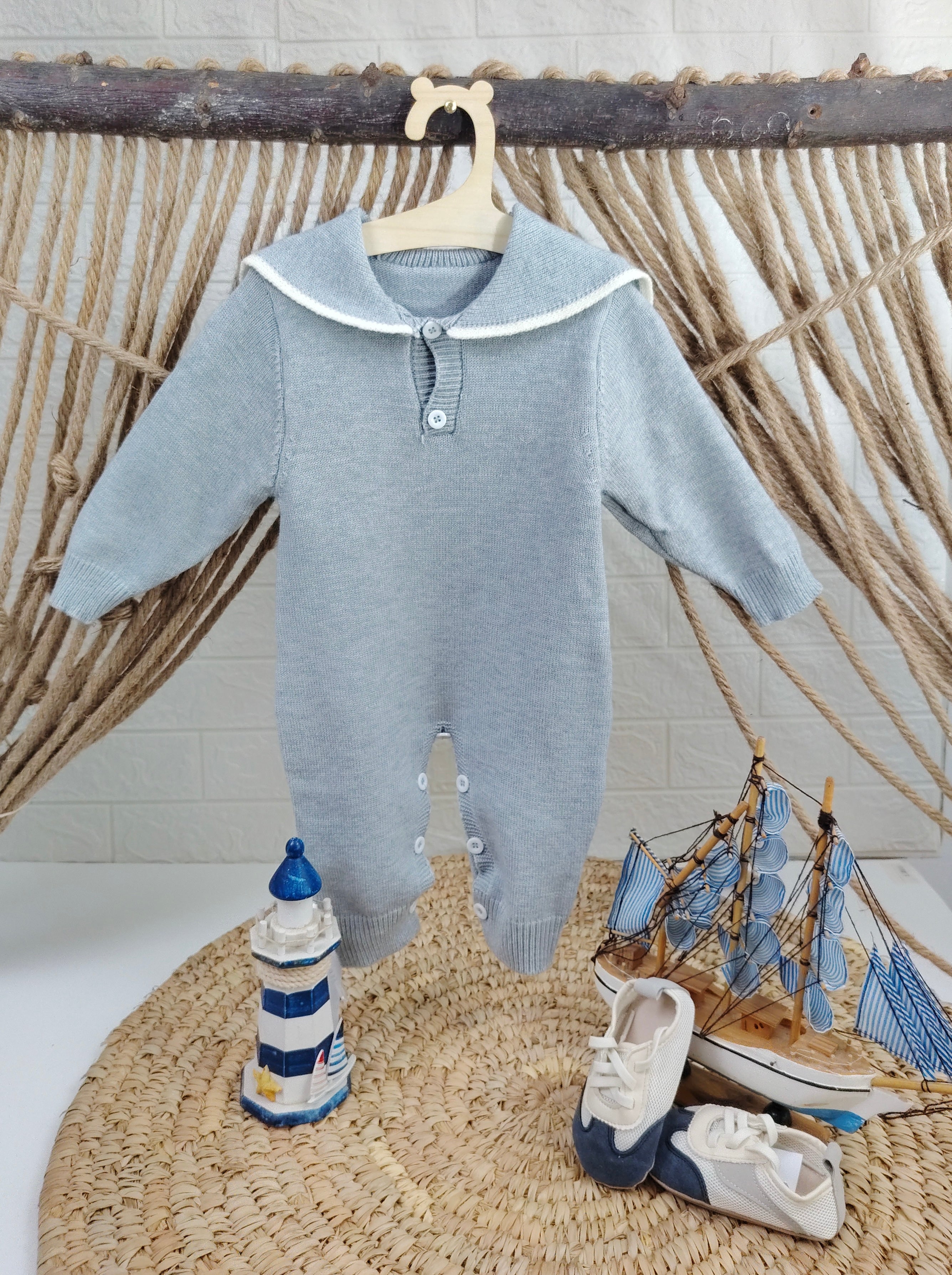 Grey Large Collar Overall