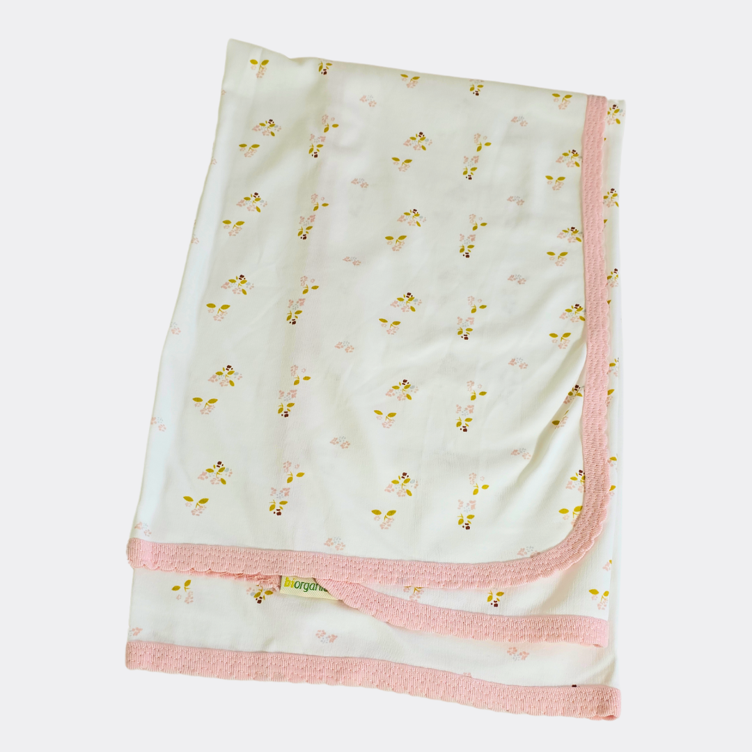 Pink/White Flowers Organic Cotton Set