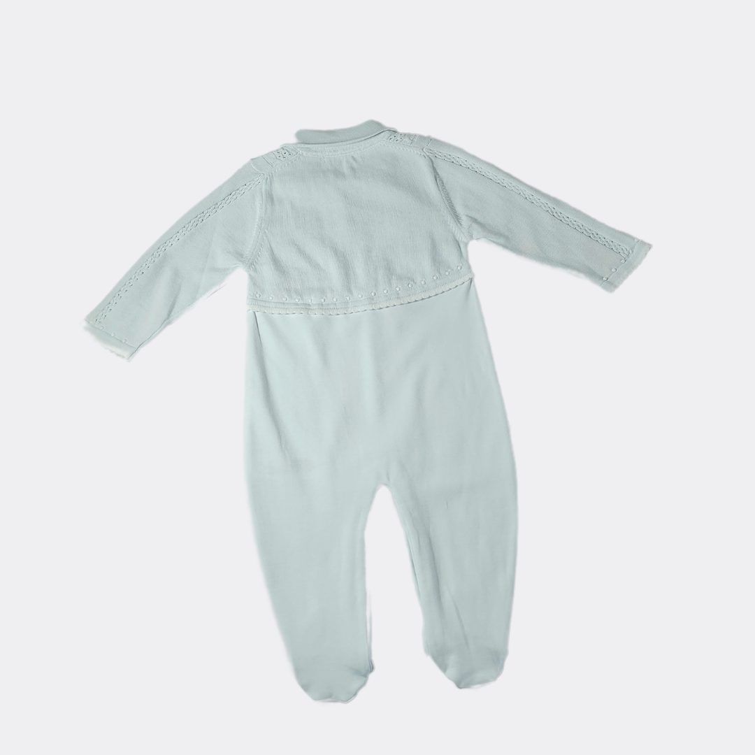 Baby Blue Organic Cotton Overall With Hat