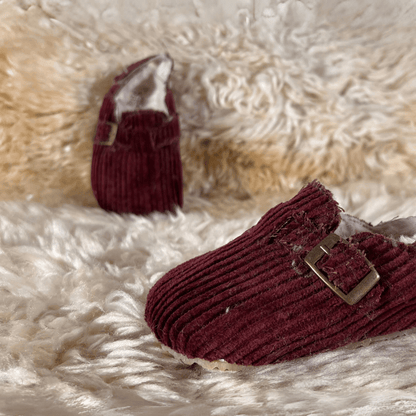 Burgundy Velvet Shoes - La Farandole Paris