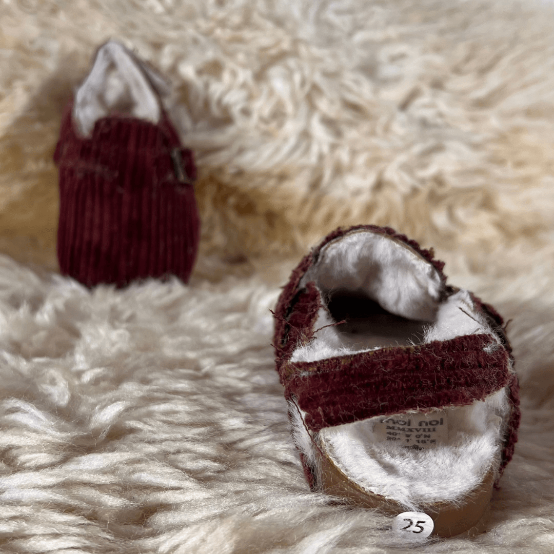 Burgundy Velvet Shoes - La Farandole Paris