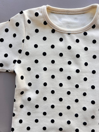Beige and Black Dotted Pyjama 3 Pcs Set