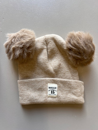 Thick Cotton Pompon Bonnet