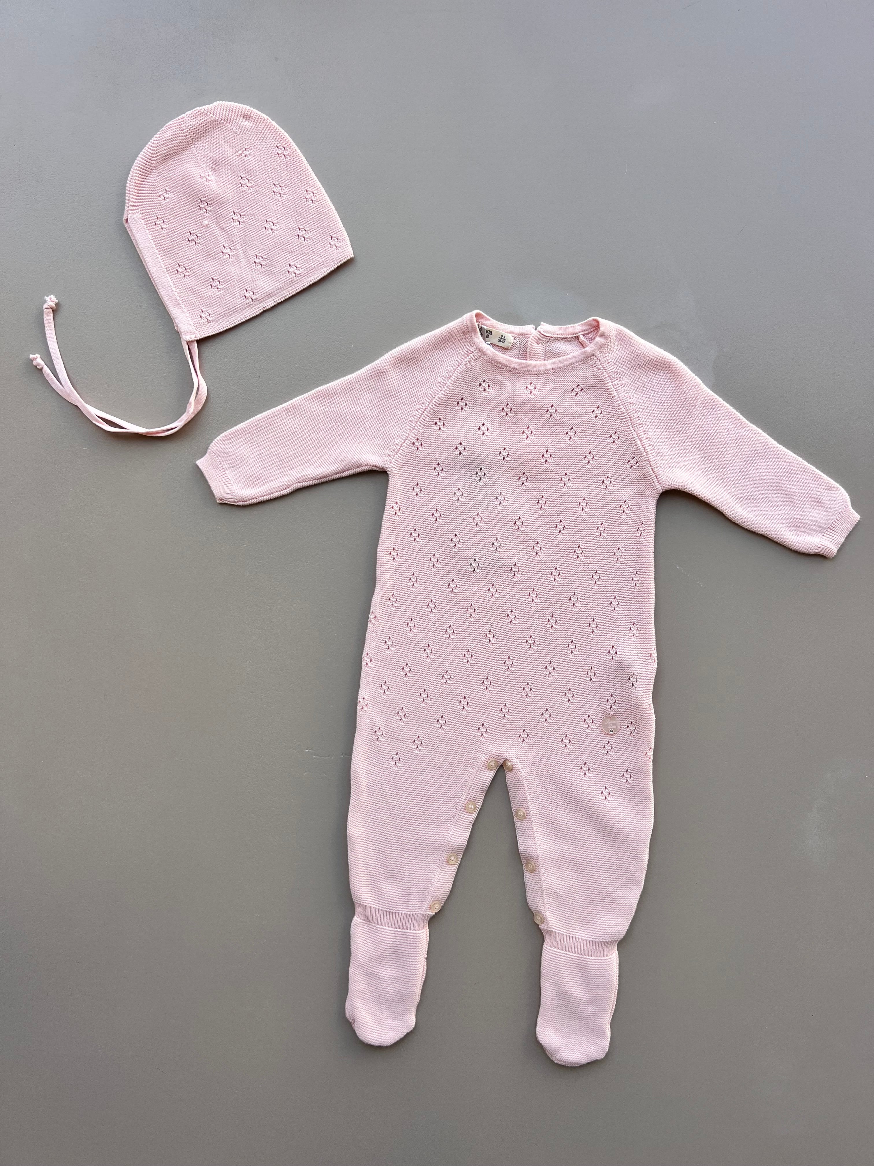 Cotton Footed Overall With Hat