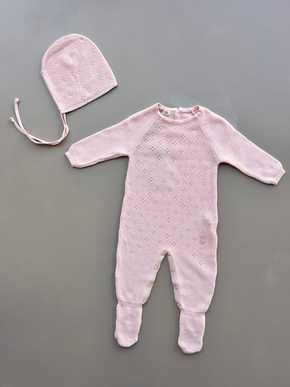 Cotton Footed Overall With Hat