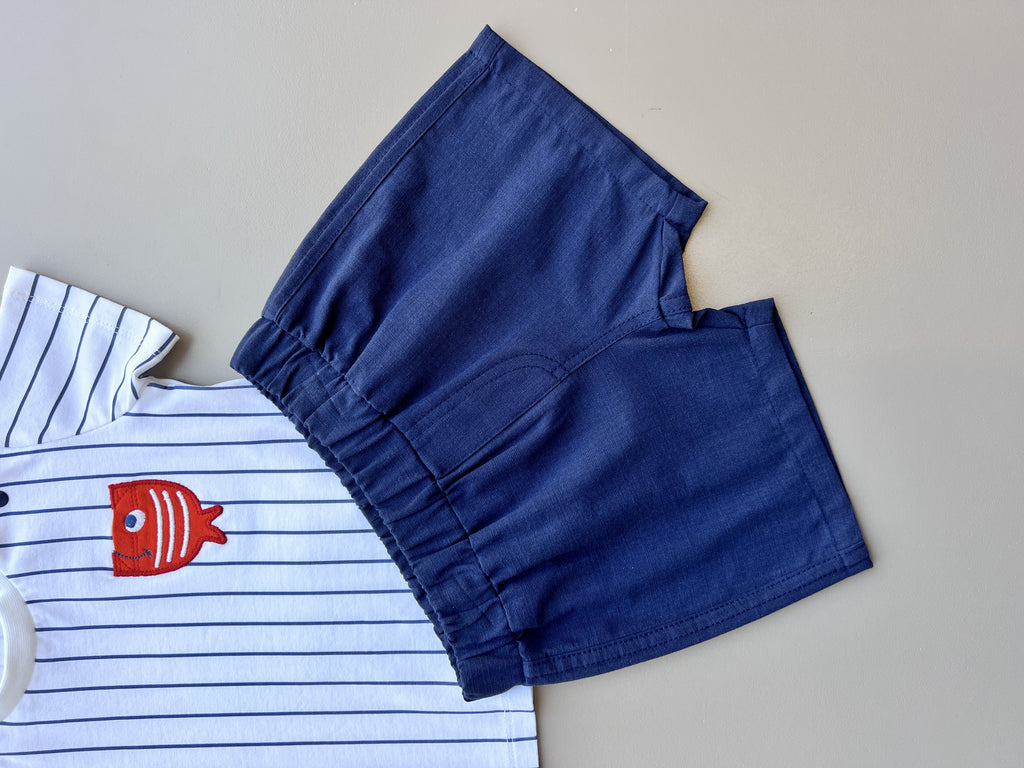Navi & White GOTS™ Certified Organic Cotton Summer 2 Pcs Set