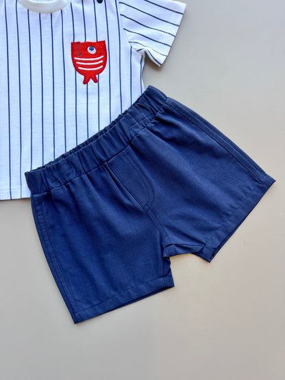 Navi & White GOTS™ Certified Organic Cotton Summer 2 Pcs Set