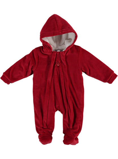 Red Velvet Fur Inside Overall - La Farandole Paris