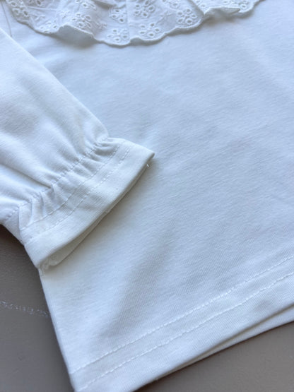 White Collar Dentelle Longsleeves Top