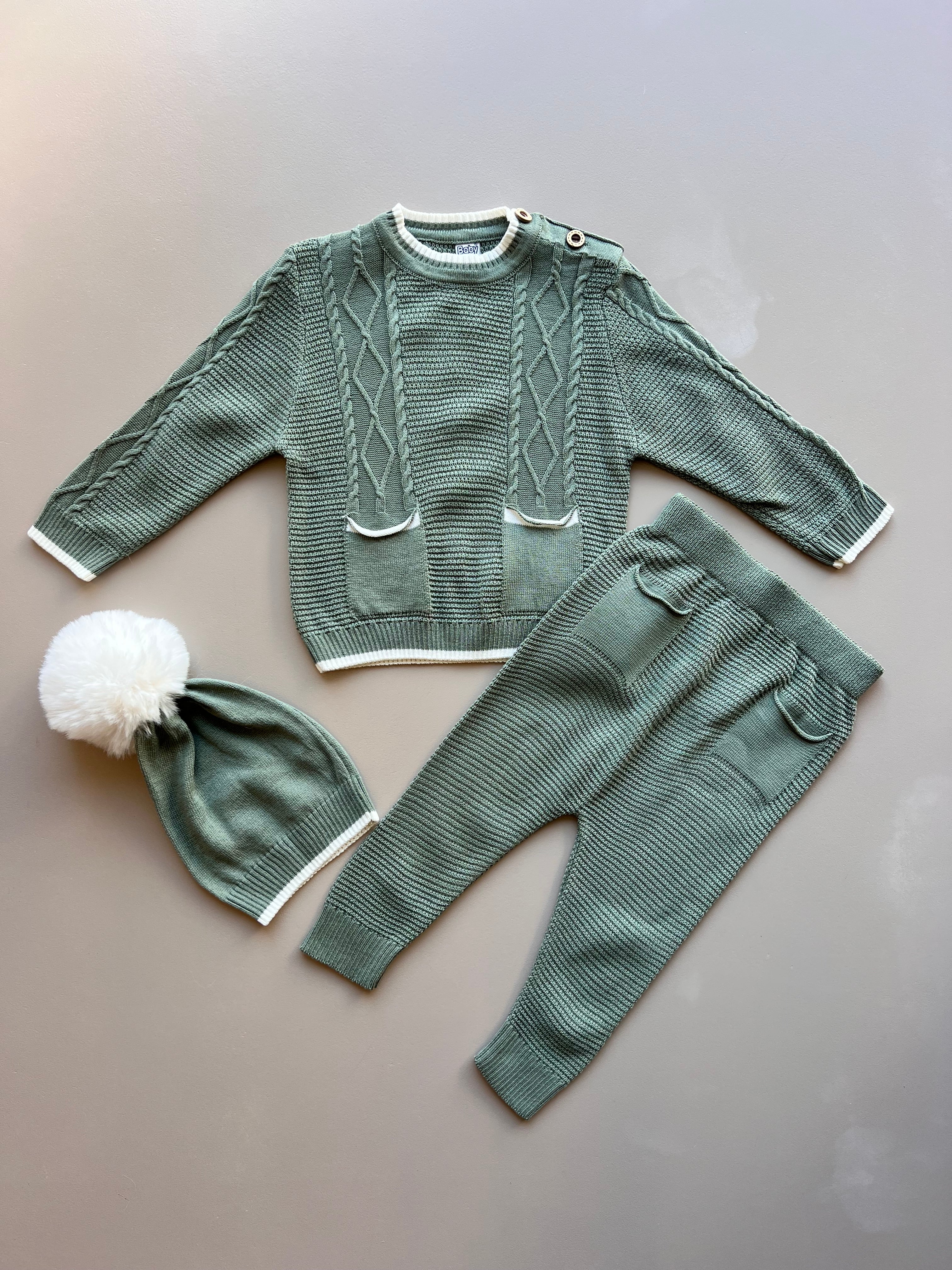 Green 100% Cotton 3 Pcs Set