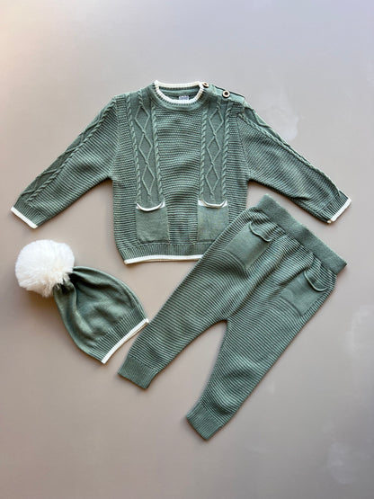Green 100% Cotton 3 Pcs Set