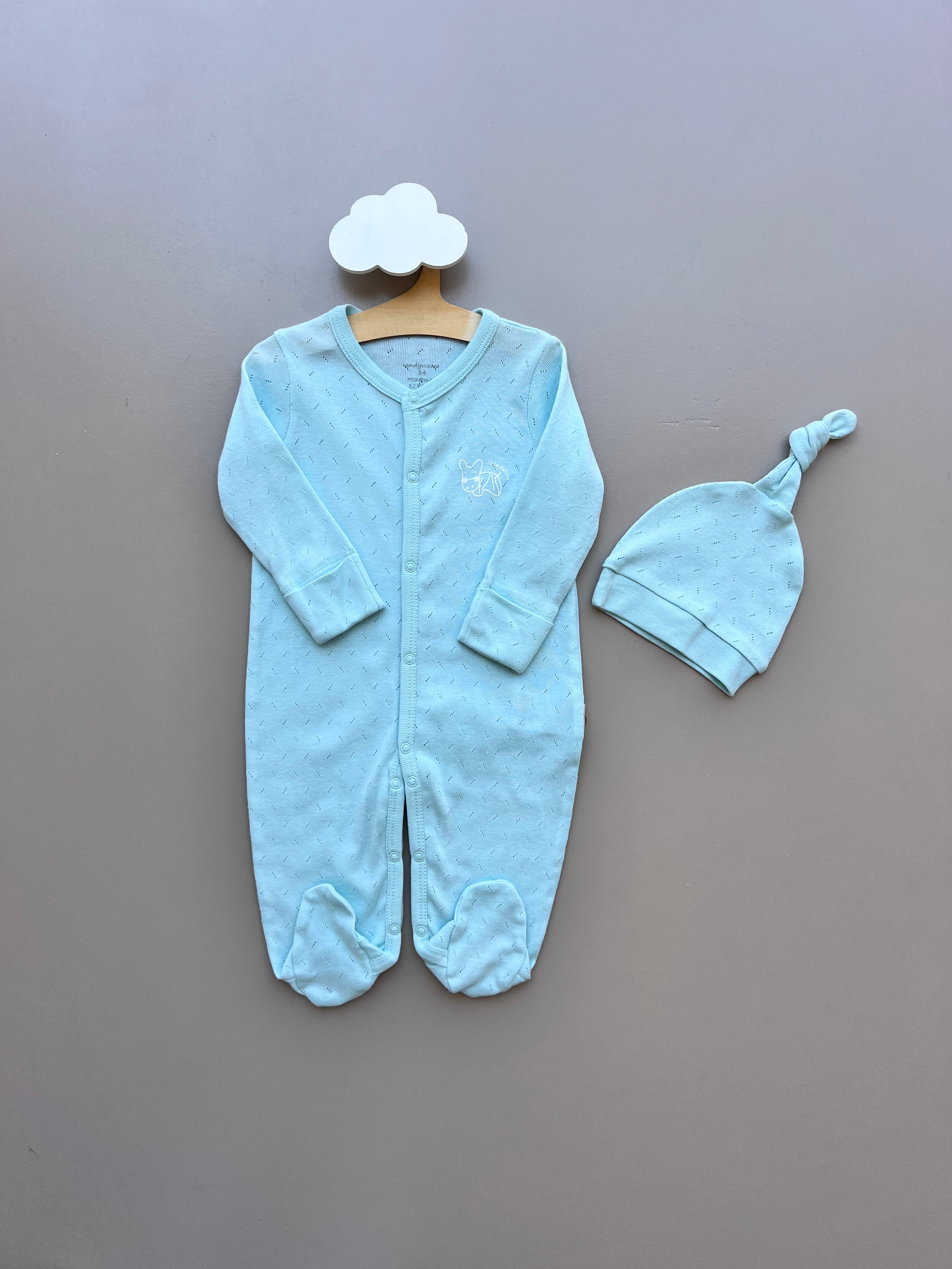 Mint Green 2 Pcs Overall with hat