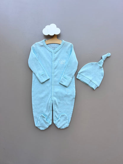 Mint Green 2 Pcs Overall with hat