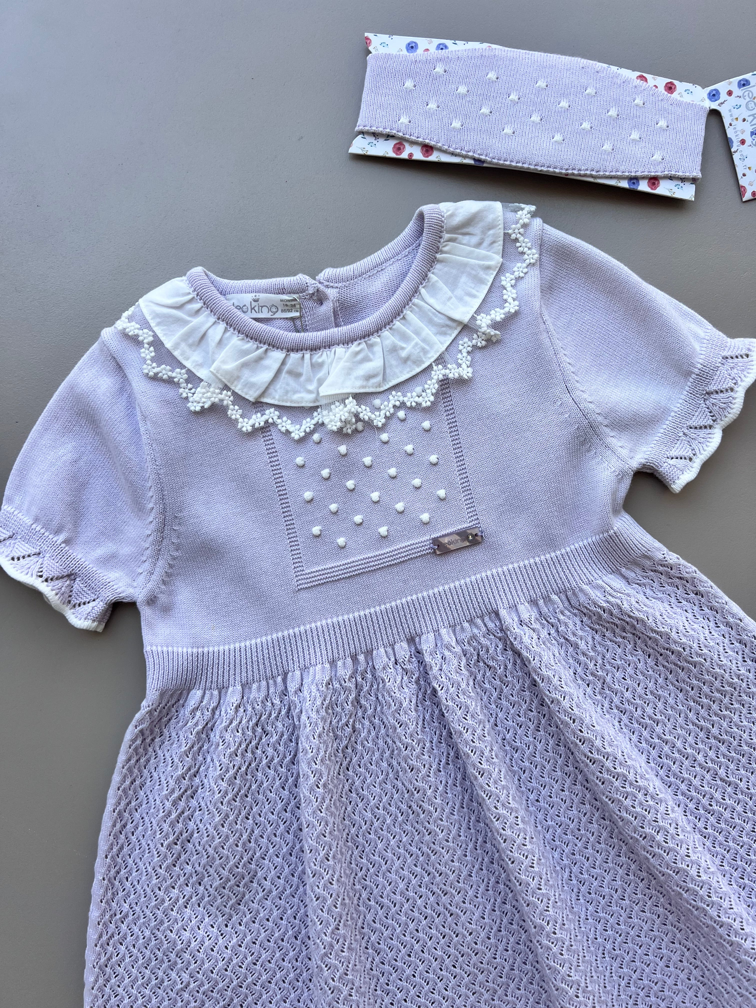 Lila Organic Cotton Dress 2 Pieces With Head Band