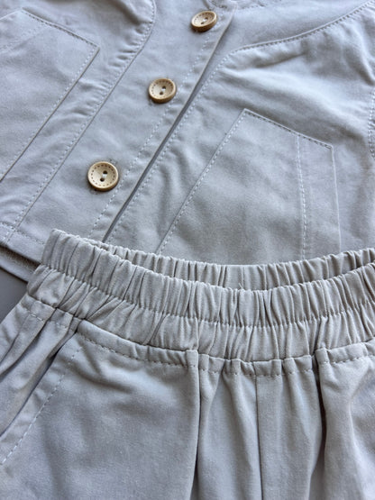Greige Summer 2Pcs Jeans Set
