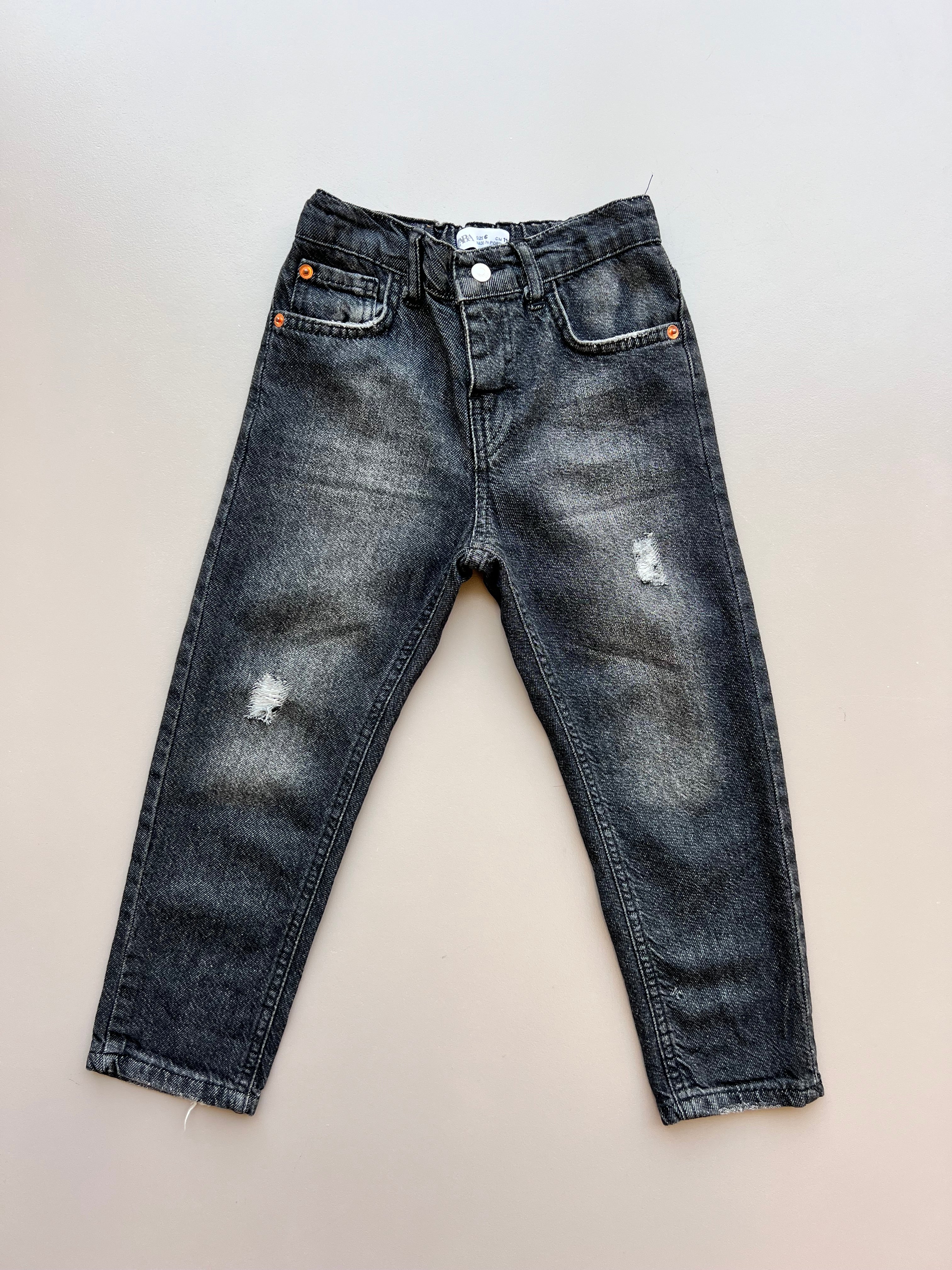 Black Ribbed Boyfriend Jeans