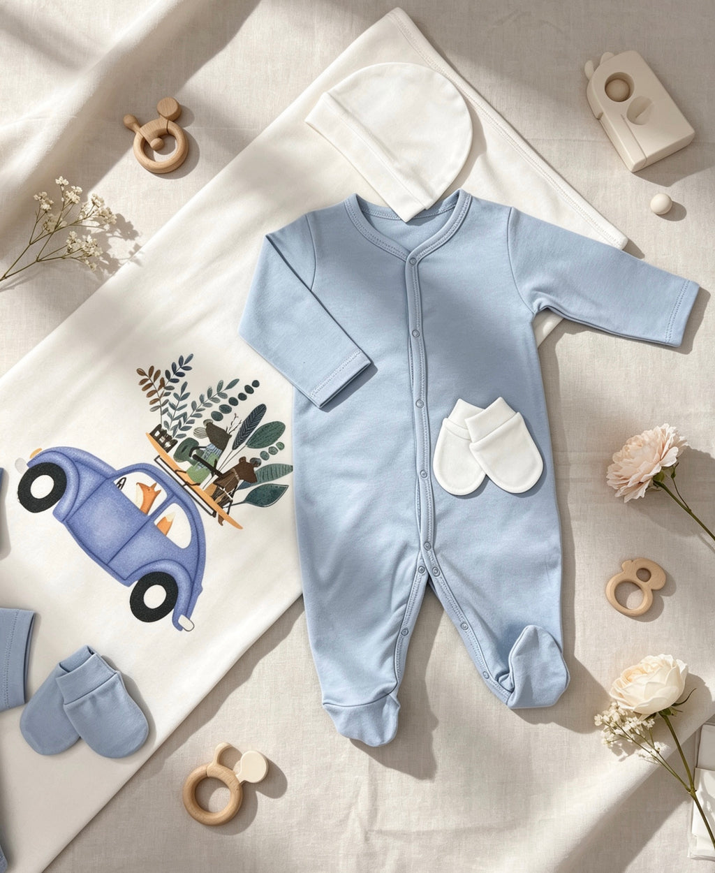 Nœud Blanc™ Organic Cotton Fox Car Blanket