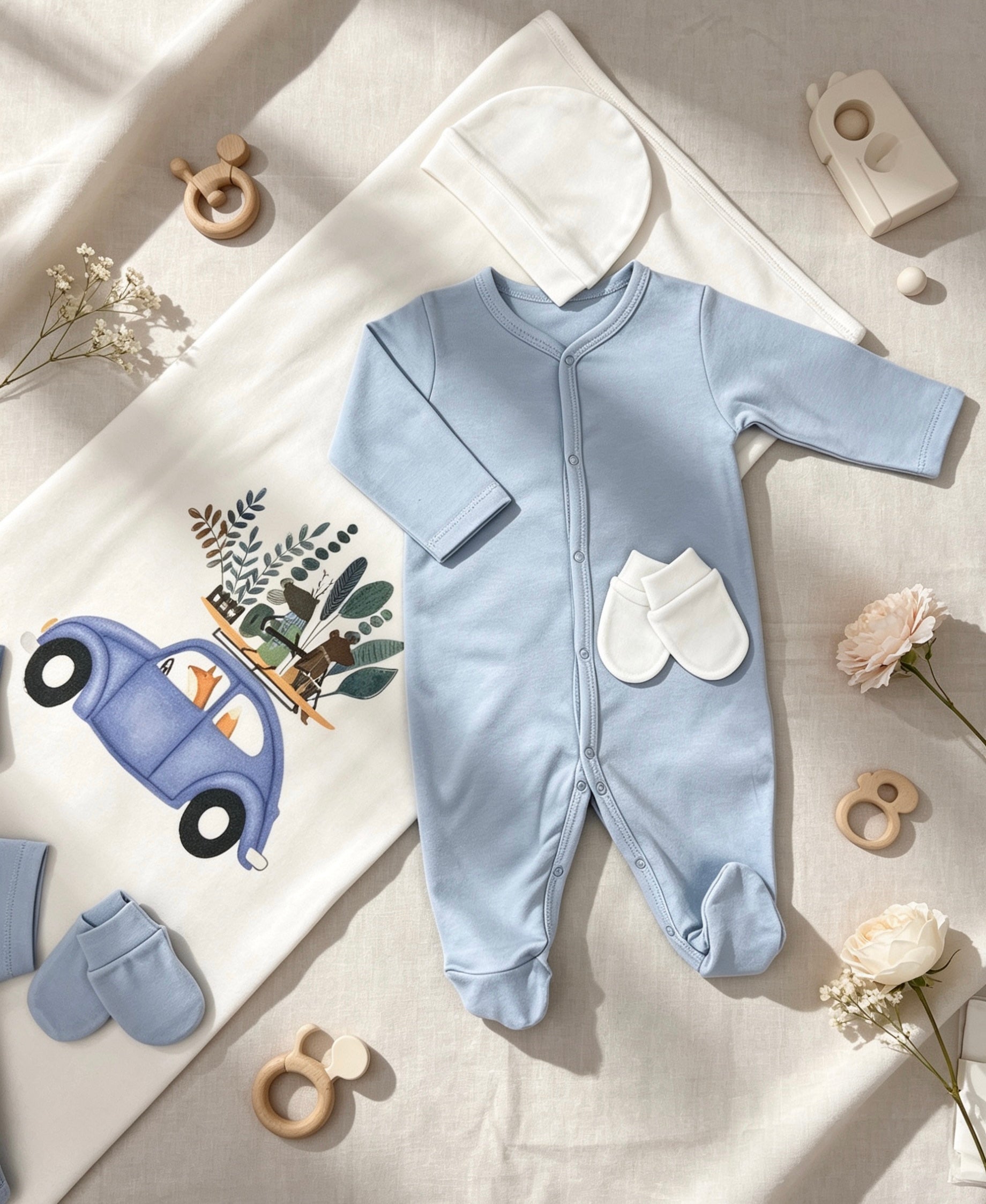 Nœud Blanc™ Organic Cotton Fox Car Blanket