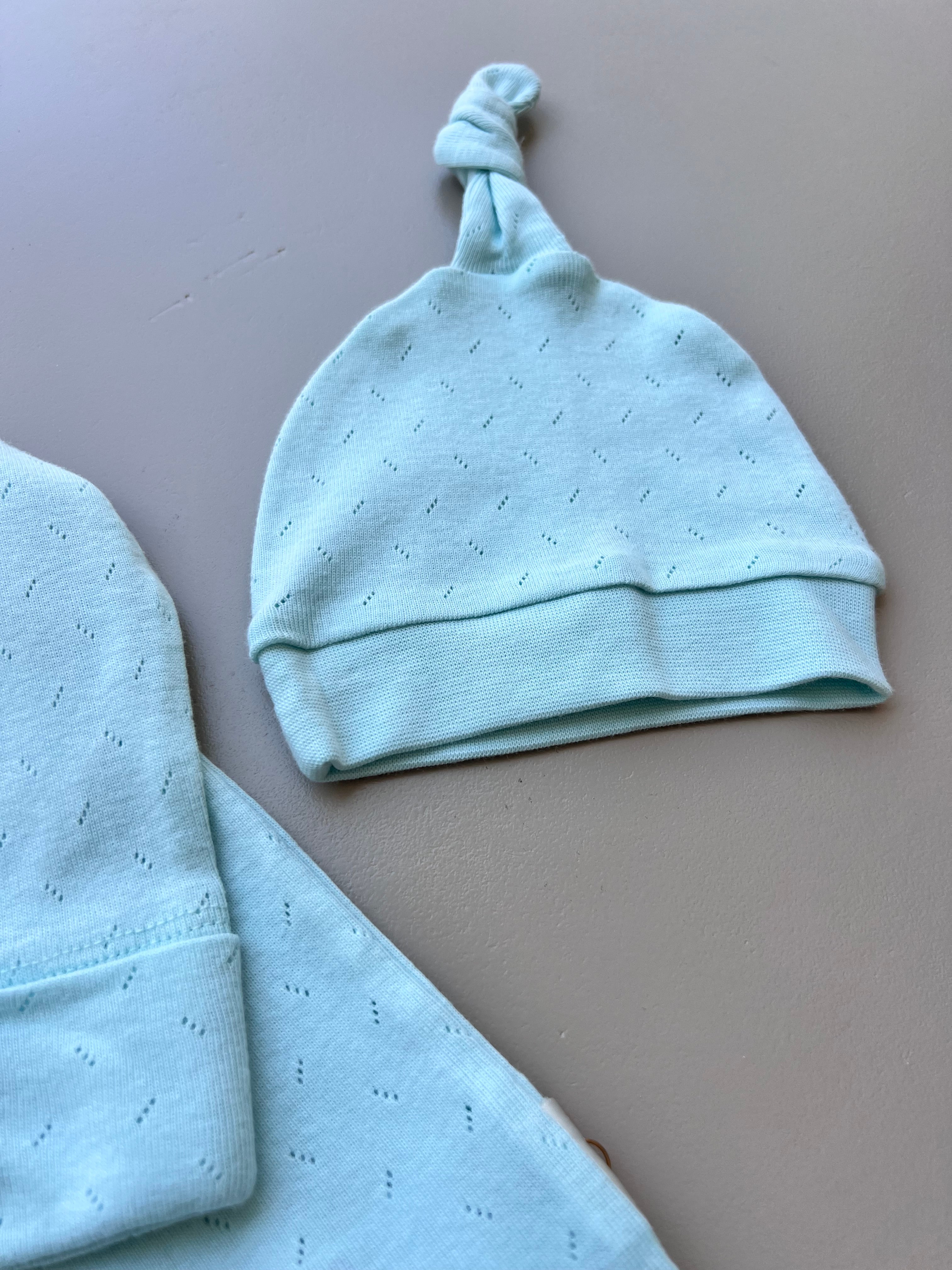 Mint Green 2 Pcs Overall with hat