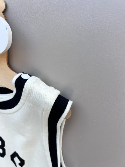 Yellow/Black ABC Romper, Hat and Socks 3pcs Set