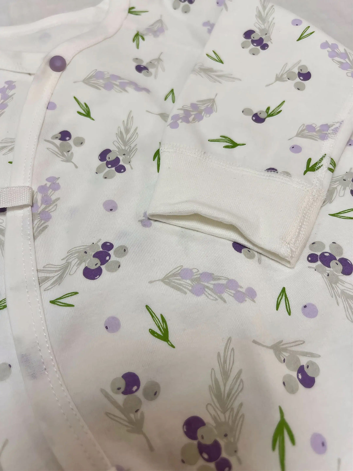 White & Purple Double Breasted Cotton Overall