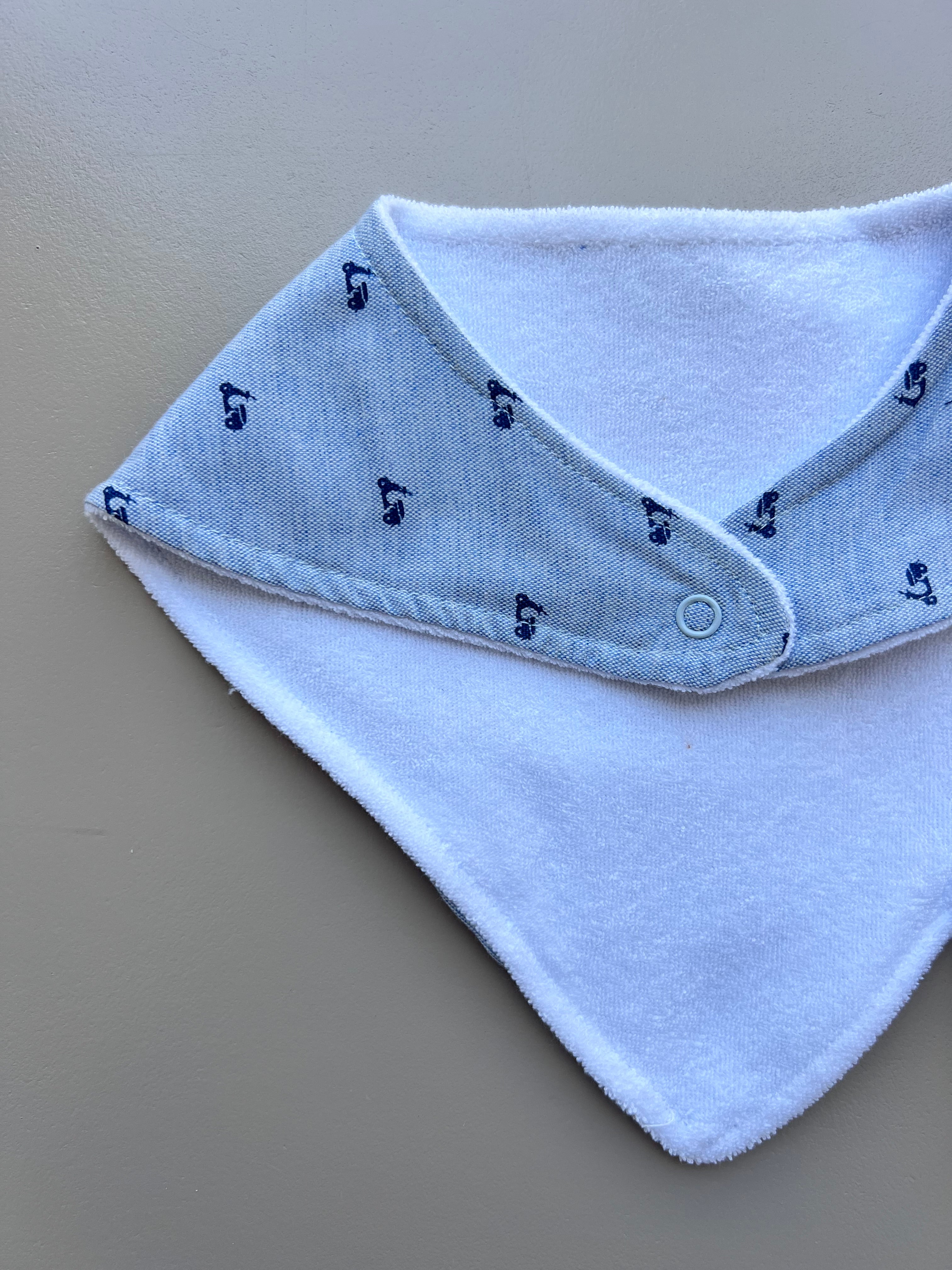 Blue 1 Piece Cotton Bib