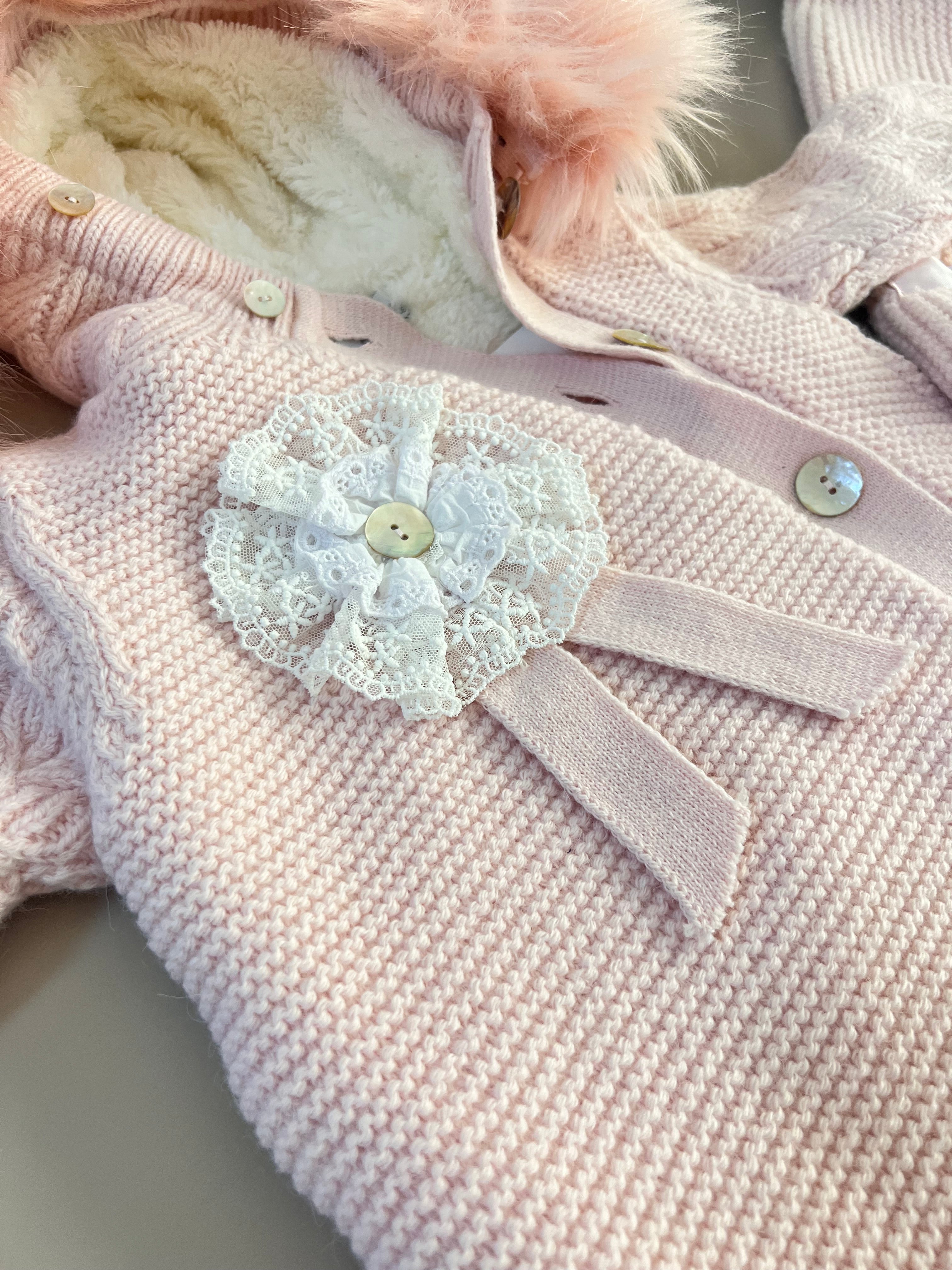 EAC Organic cotton Pink Fleece & Fur Thick Hospital Set 4 Pcs