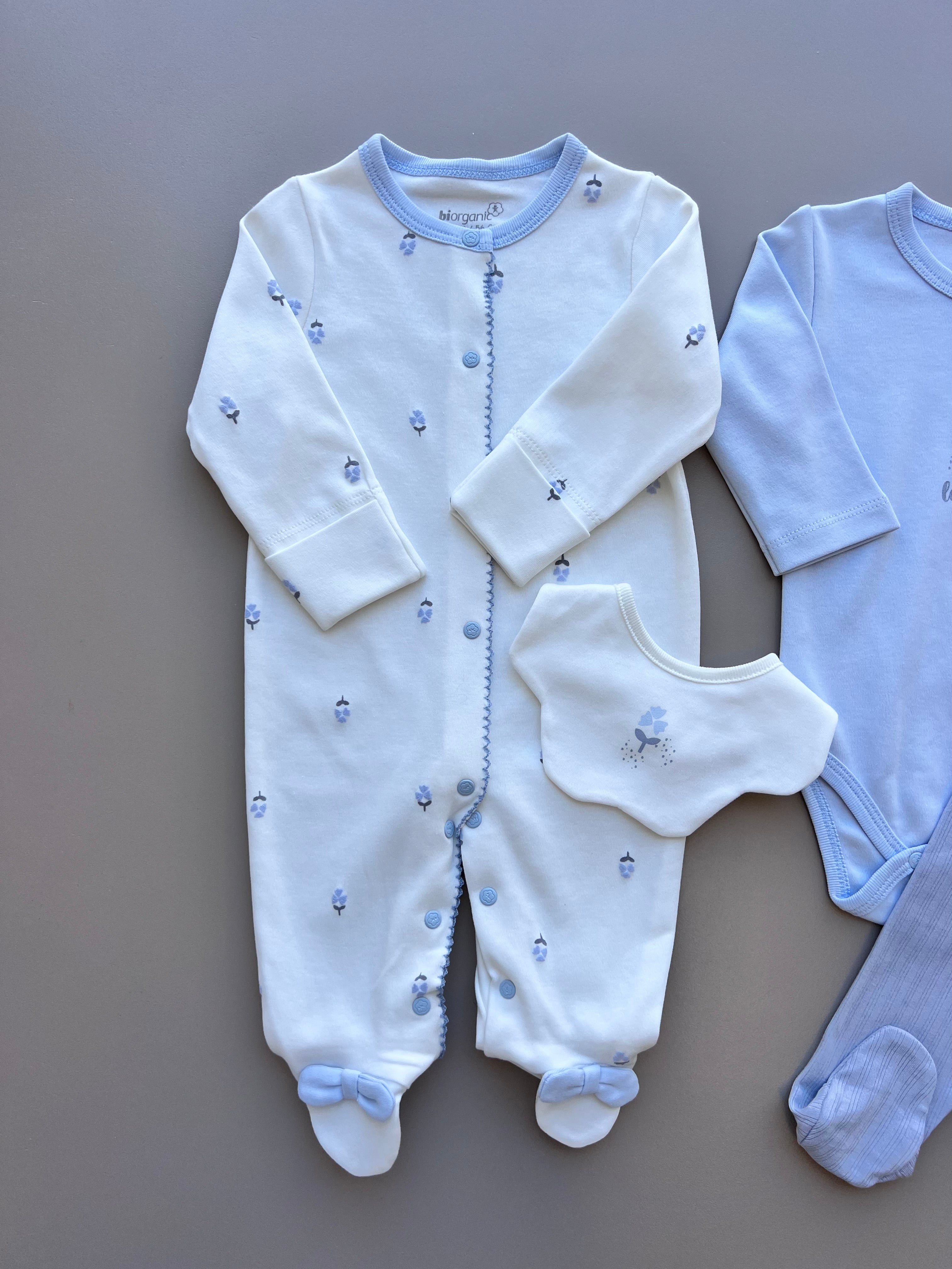 White And Lila 4 Pcs Organic Cotton Hospital set