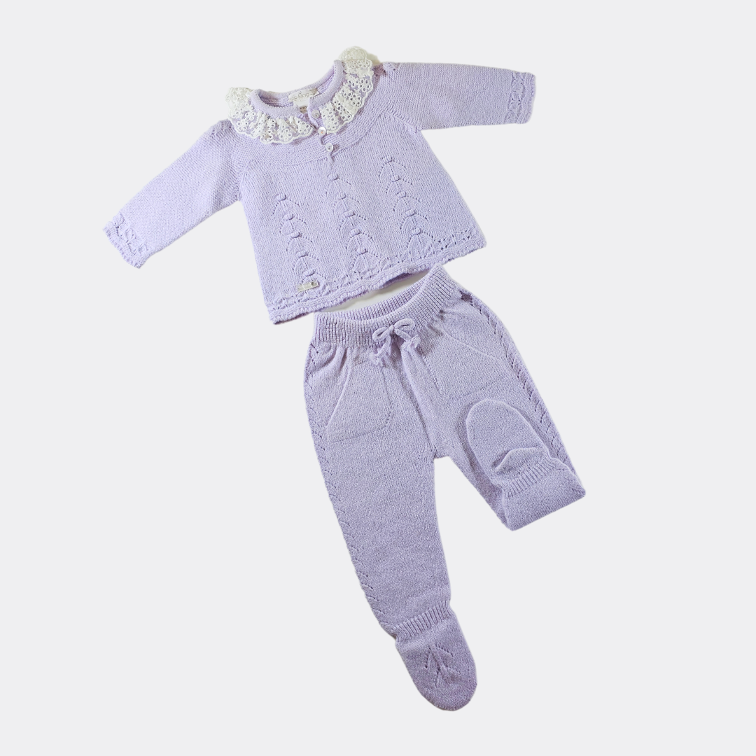 Purple/White Kashkash Natural Wool Set