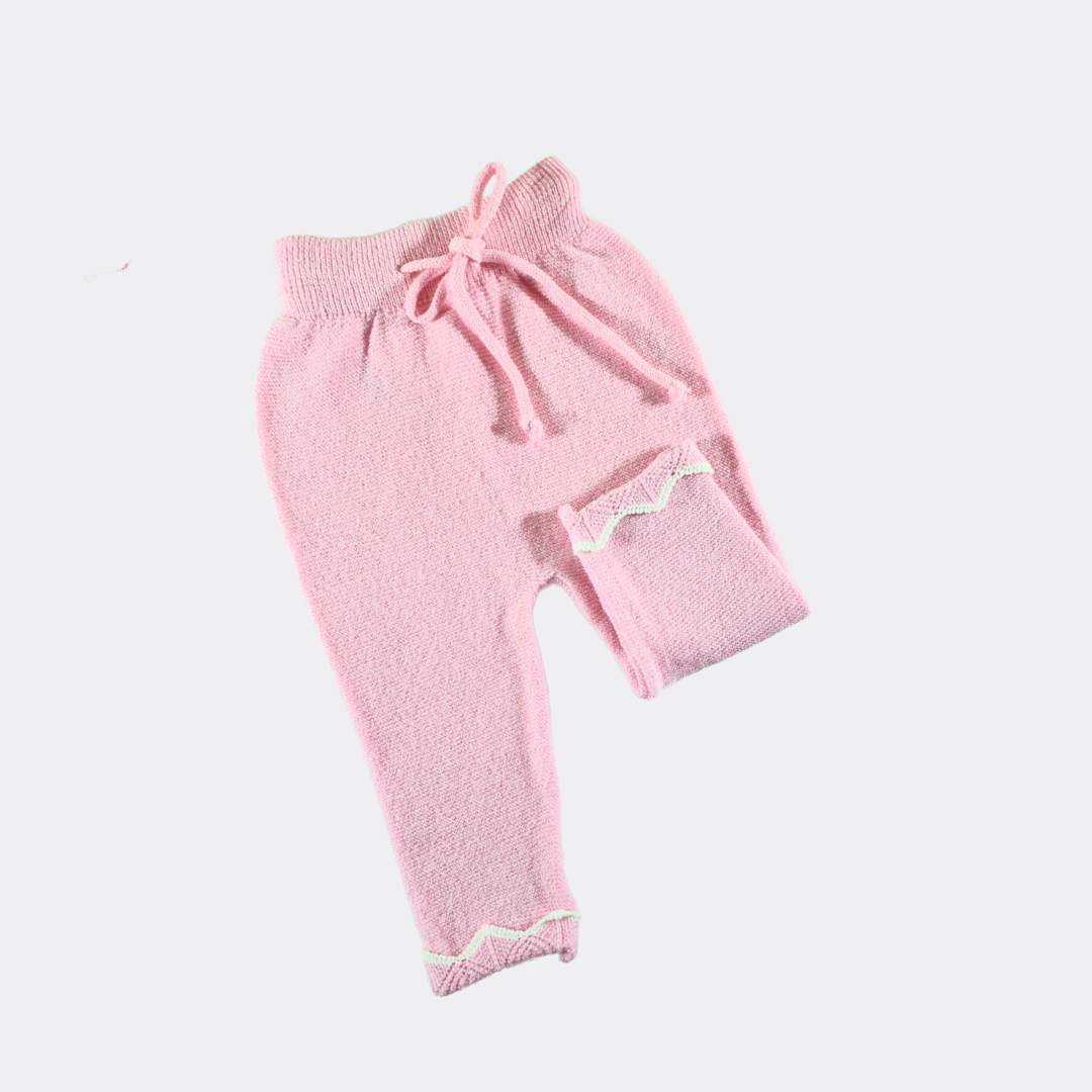 Pink/White Ruffle Natural Wool Set