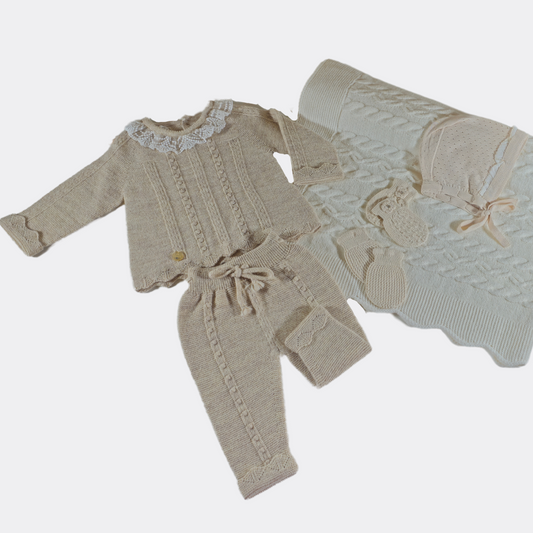 Beige Kashkash Natural Wool Set