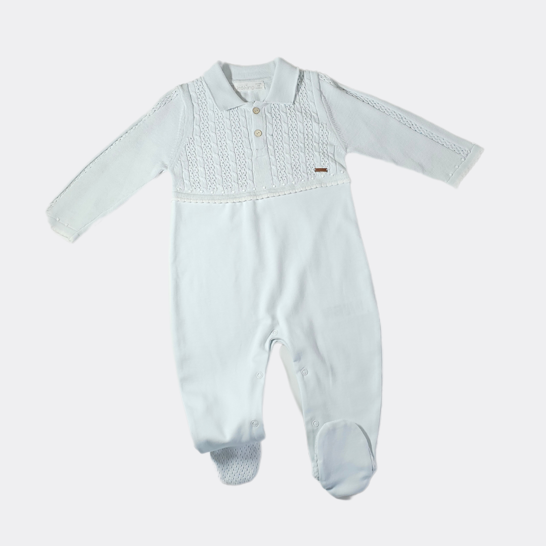 Baby Blue Organic Cotton Overall With Hat