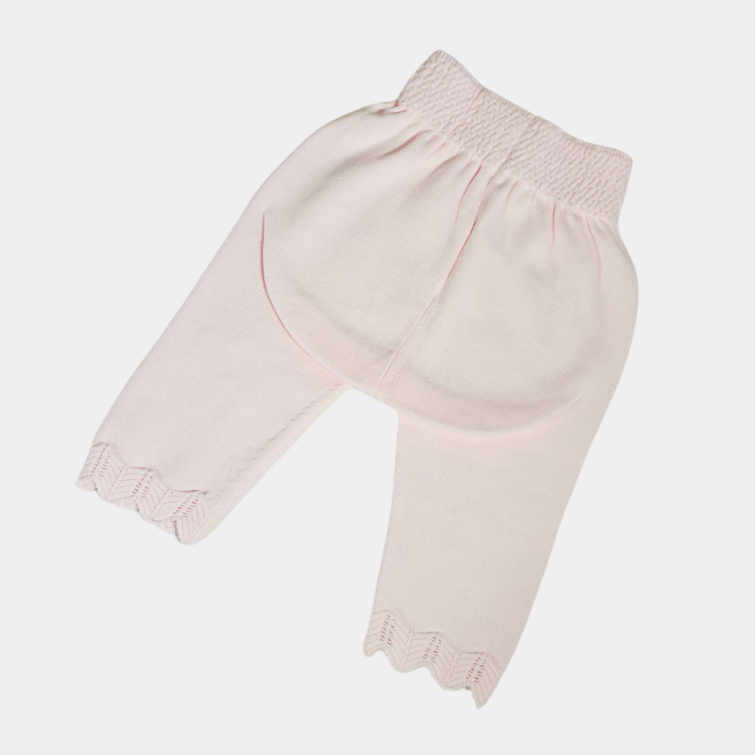 Pink Embroidered Organic Cotton Baby Set