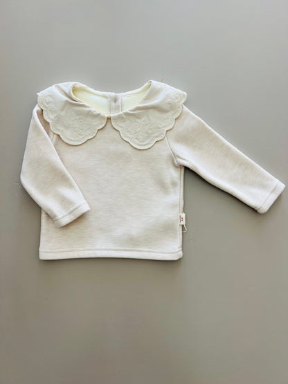 Beige Collar Sweater