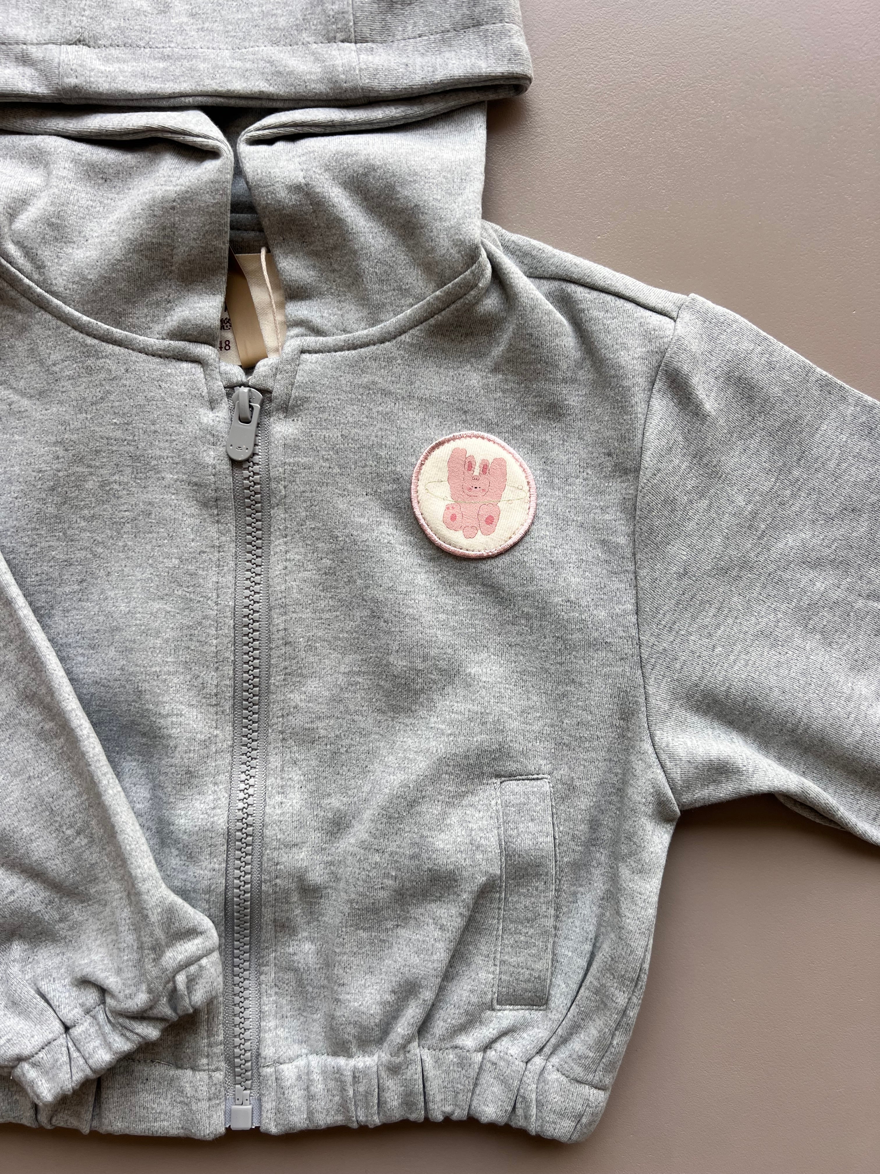 Embroidered Cartoon Rabbit Hoodie Jacket