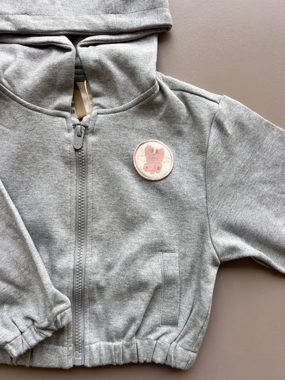 Embroidered Cartoon Rabbit Hoodie Jacket