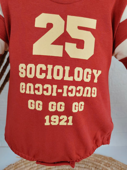 Red Oversize Sport Romper