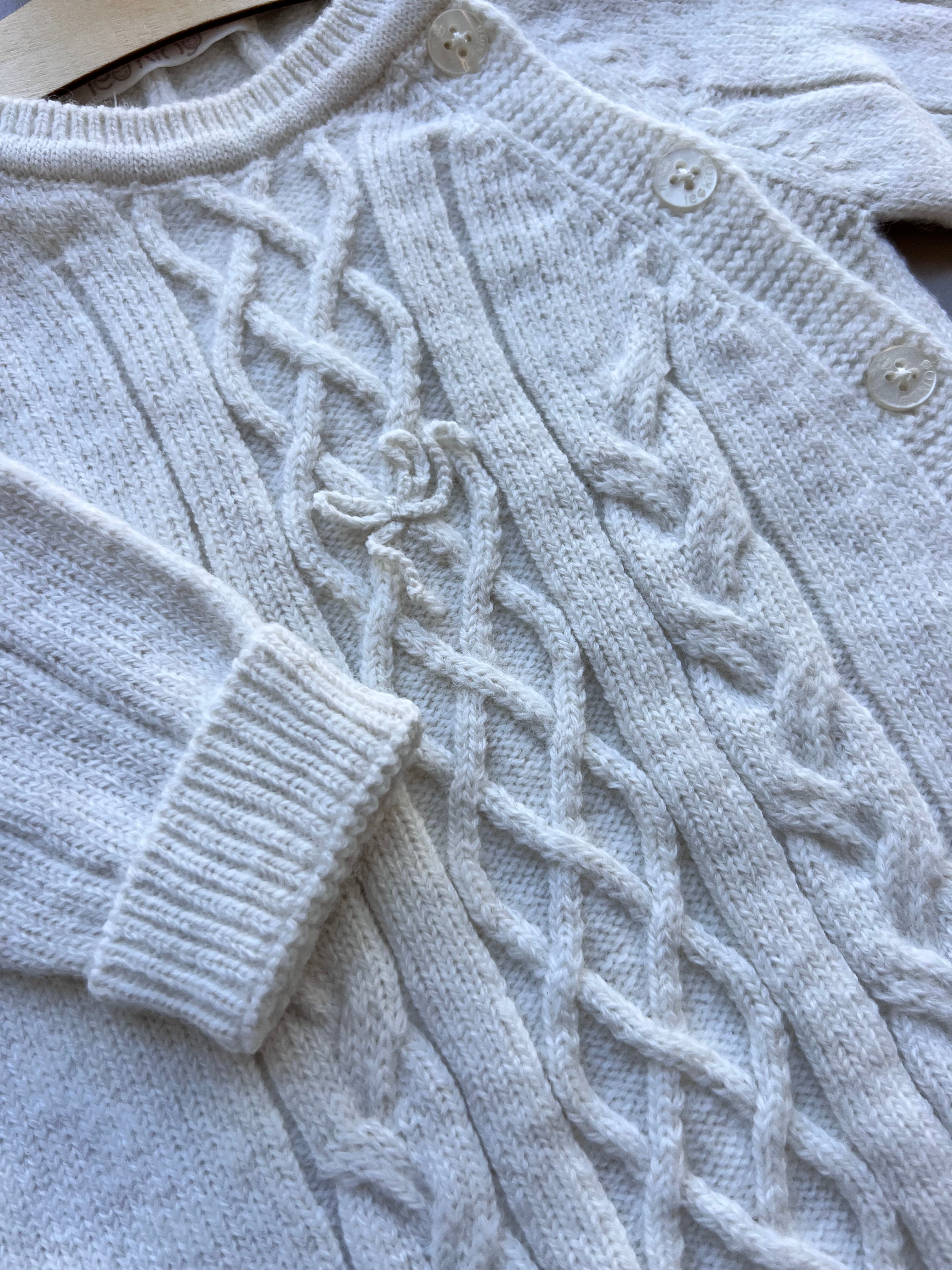 Off-White Merino Wool Overall Hospital Set 4 Pcs