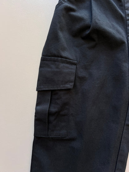Black Cargo Wide Pants