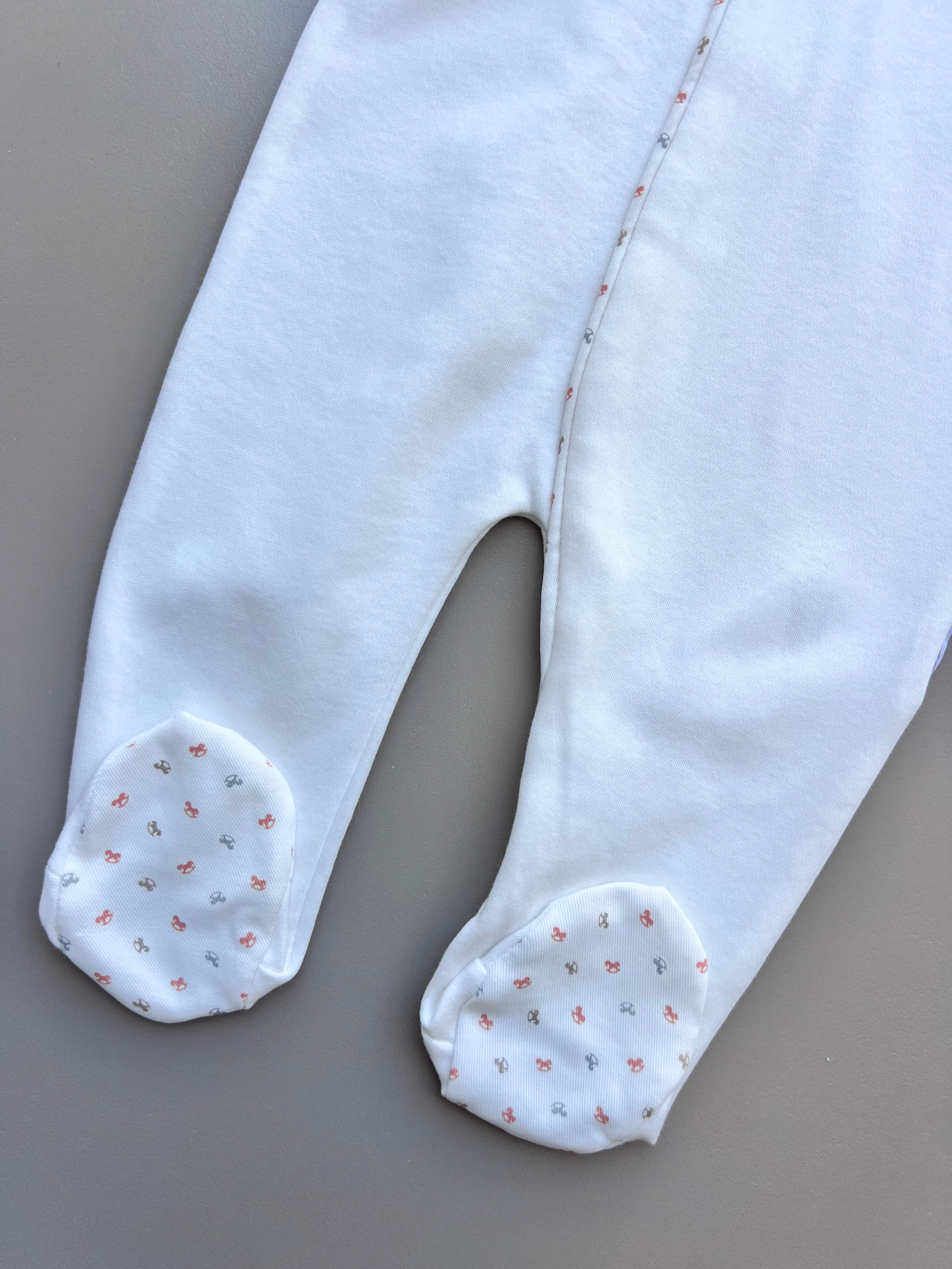 White Organic Cotton overall Horse Theme