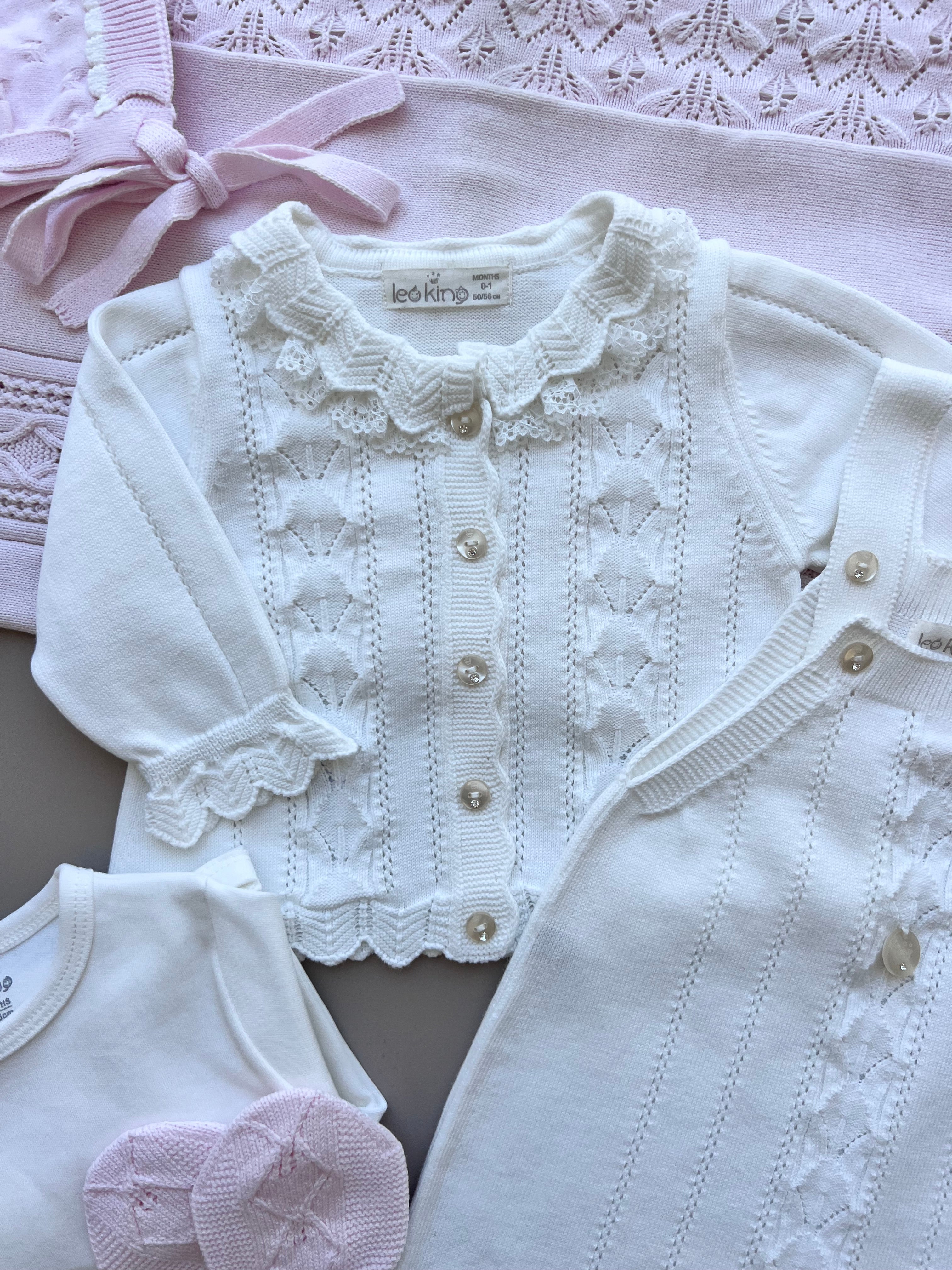 Off-White & Pink Organic Cotton Hospital Set 8 pcs