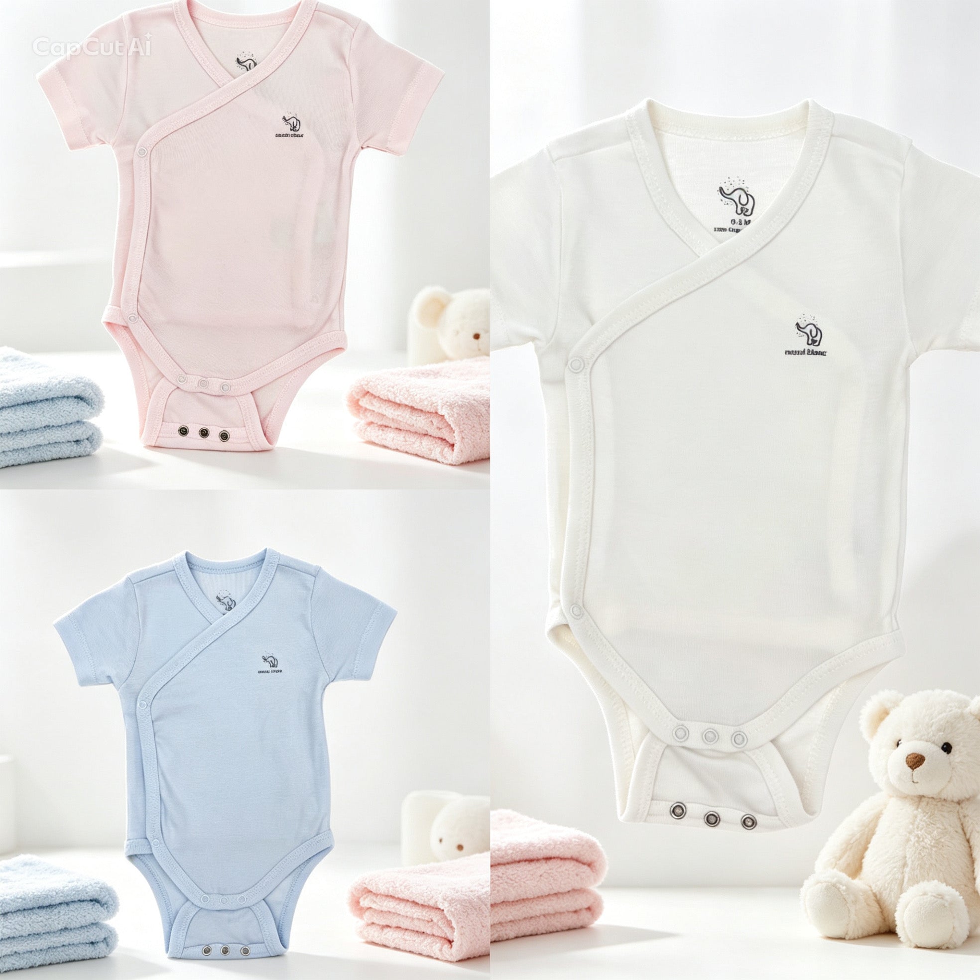 Nœud Blanc™ Organic Cotton Double Breasted & Double Size Short Sleeves Body