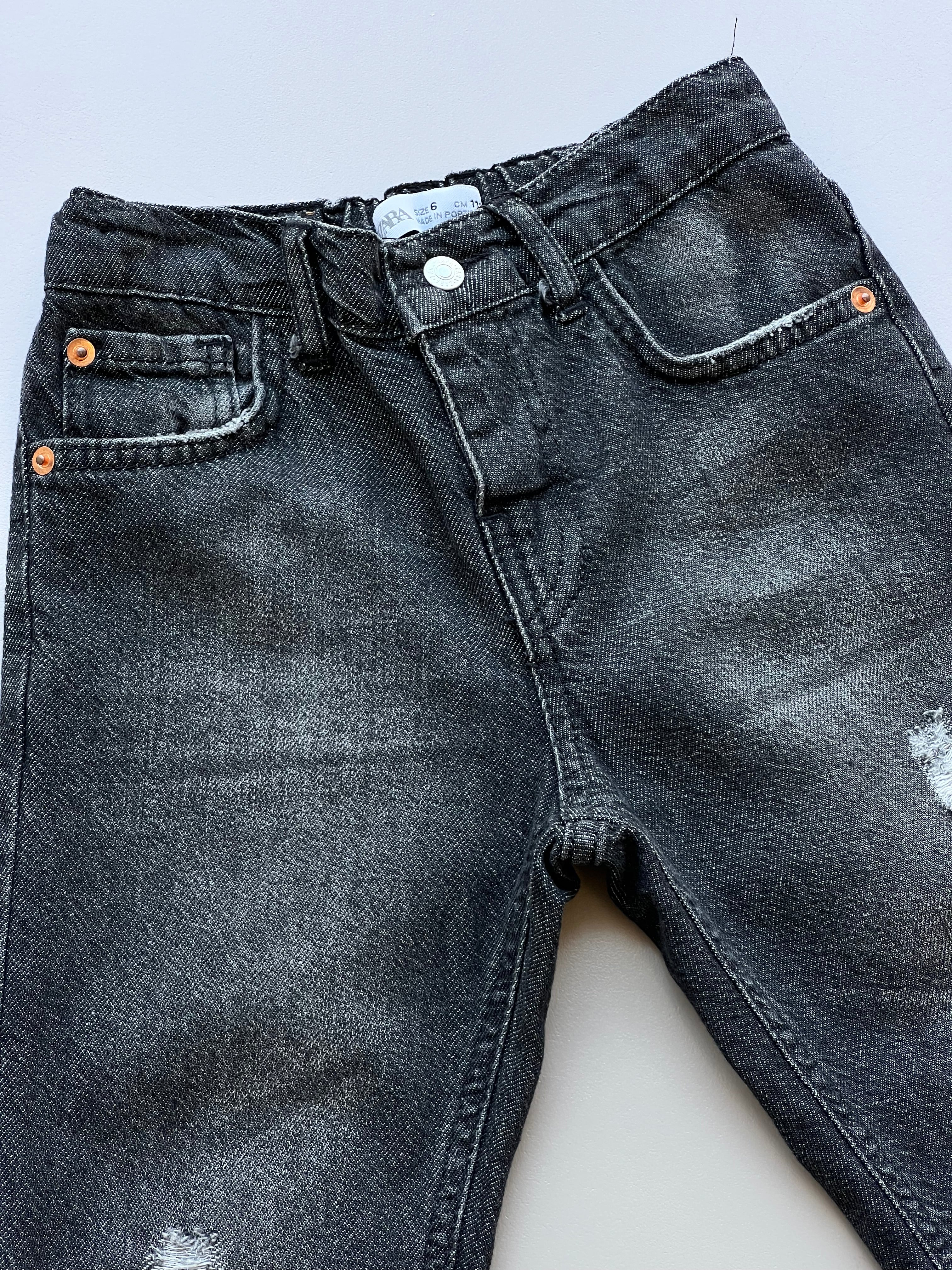 Black Ribbed Boyfriend Jeans