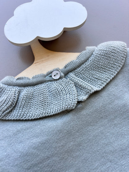 Khaki Thick Cotton Dentelle Collar Body with Hat 2Pcs Set