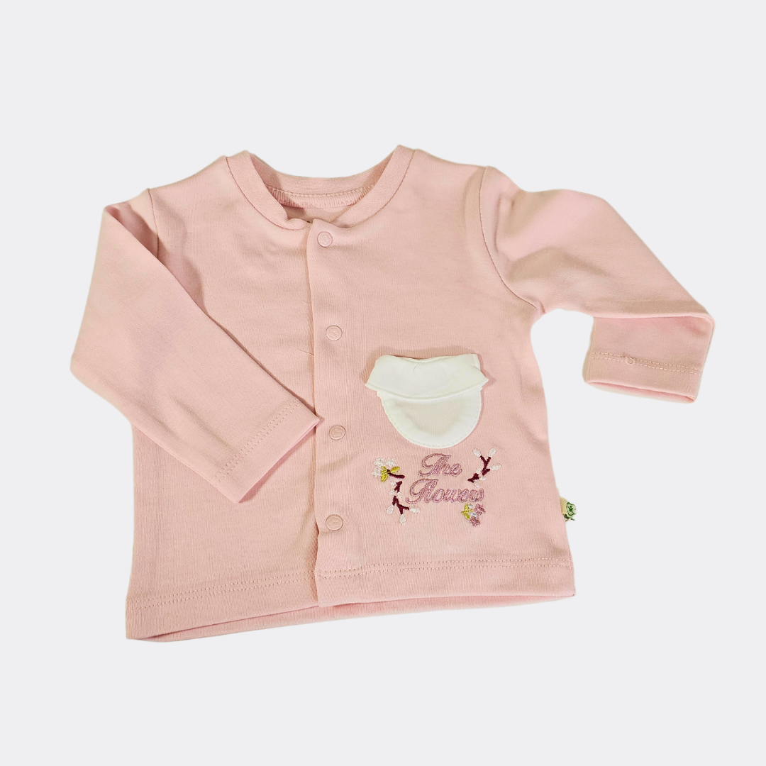 Pink/White Flowers Organic Cotton Set