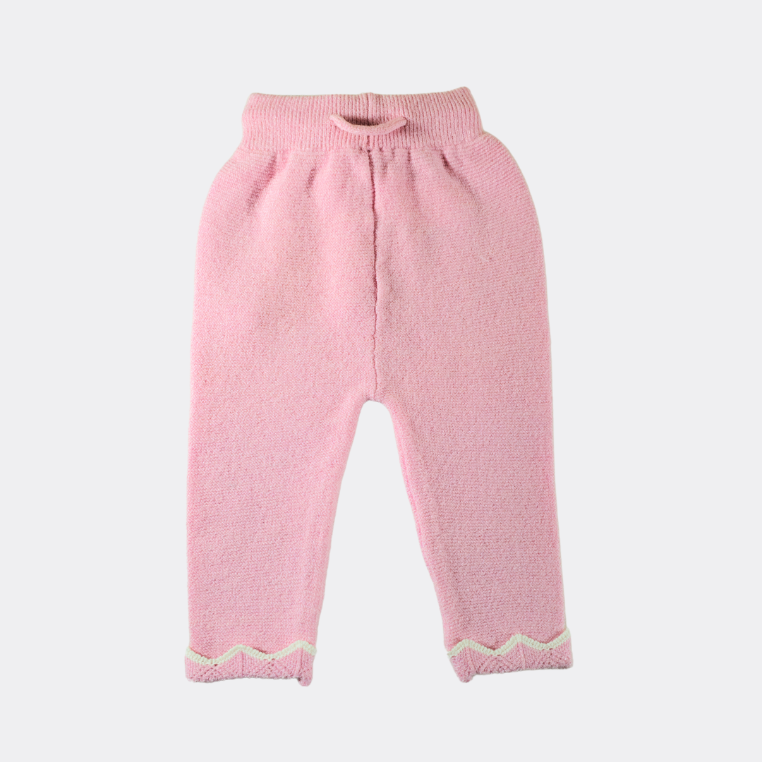 Pink/White Ruffle Natural Wool Set