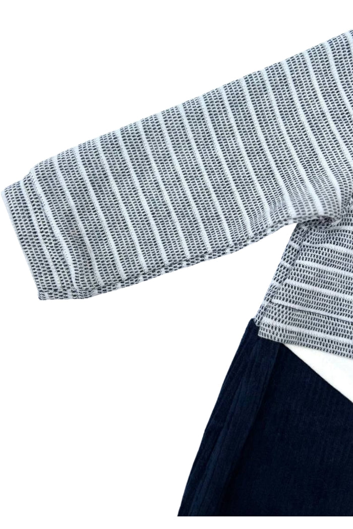 Navy & Gray Polo Velvet Footed Overall