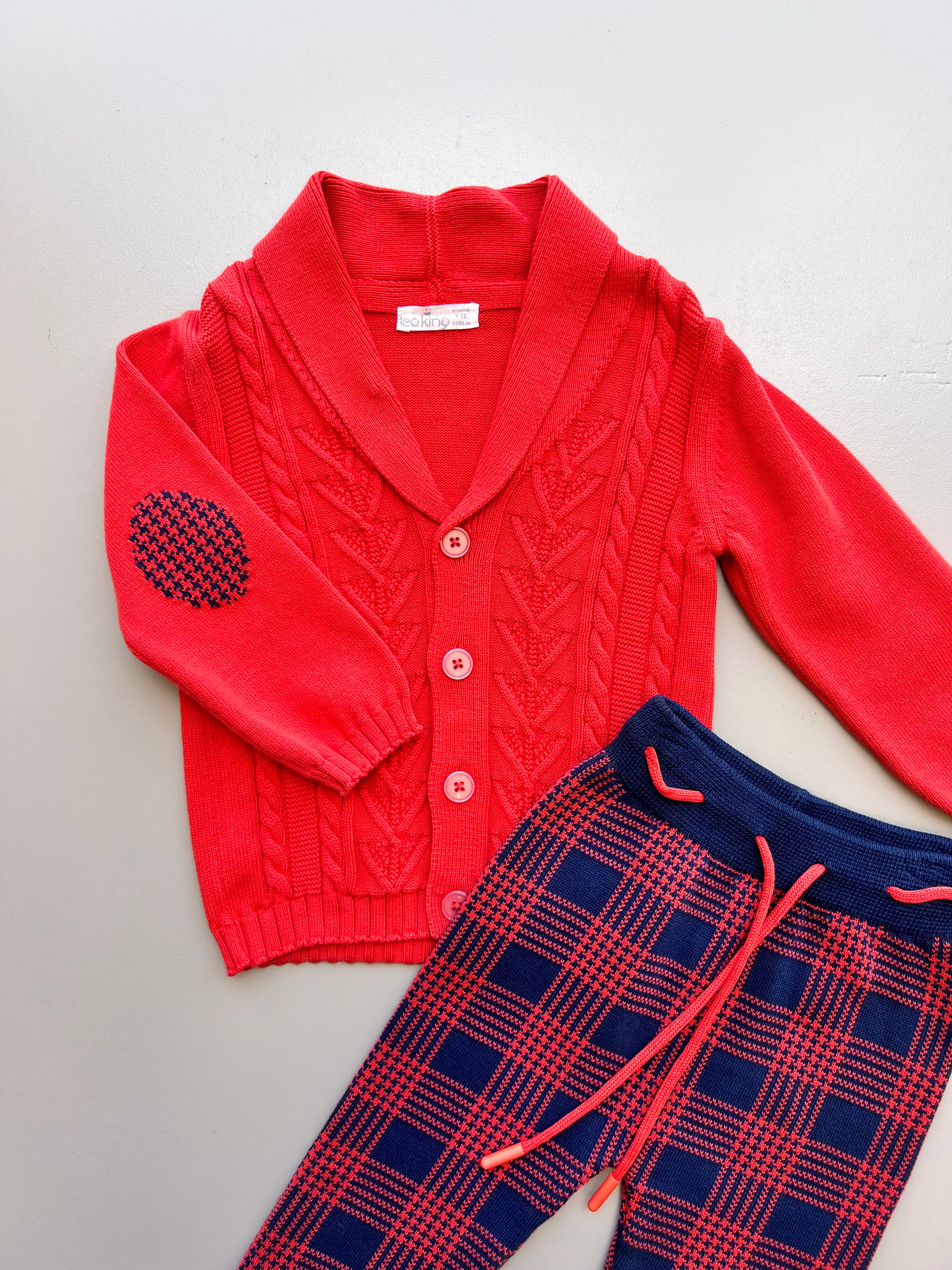 Coral/Navy Blue Organic Cotton Set